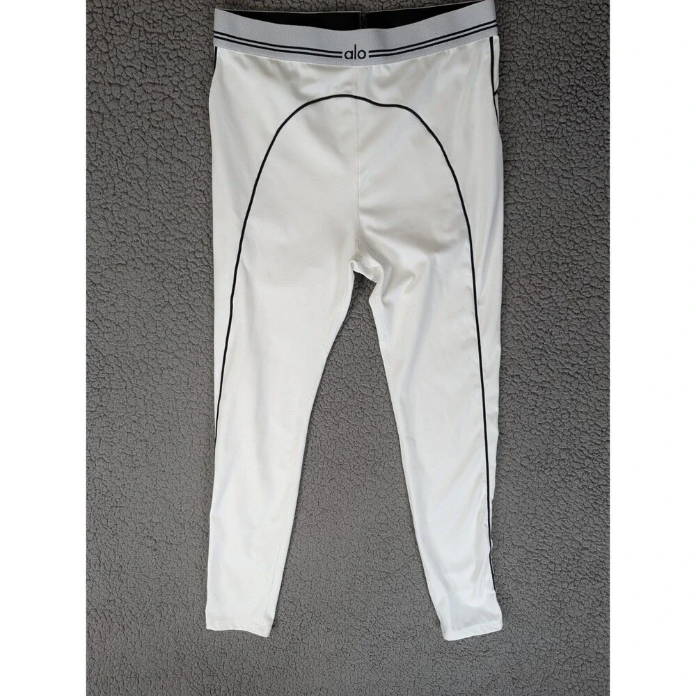 Alo Yoga Airbrush High-Waist Heart Throb Ankle Leggings XL White/Black